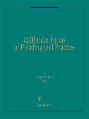 cover image of California Forms of Pleading and Practice